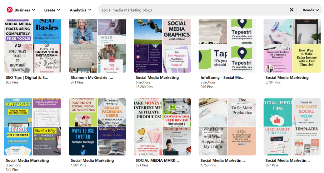  using Pinterest to promote your business board